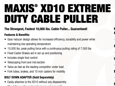 Maxis XD10 Extreme Duty Cable Puller
